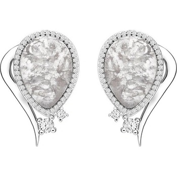 Preciosa strieborné náušnice Ines s českým krištáľom 6111 11 biele