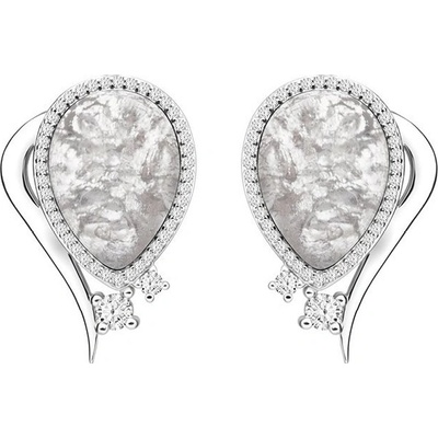 Preciosa strieborné náušnice Ines s českým krištáľom 6111 11 biele