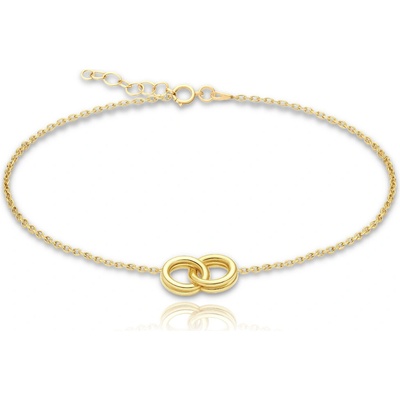 MINET Zlatý náramek spojené kroužky JMG0297WGB17