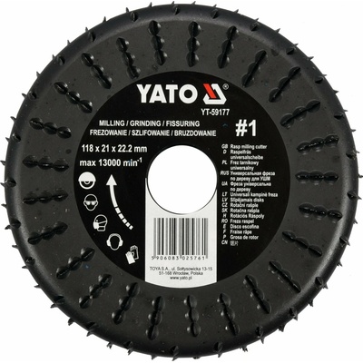 Rotační rašple frézovací univerzální 118 mm Yato YT-59177