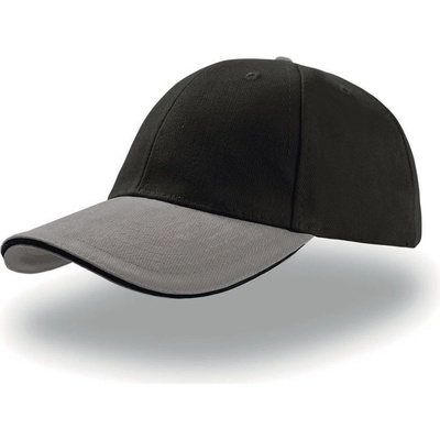 Atlantis Headwear Liberty Sandwich 6 panelová COT-330005p5899 Šedá tmavá/černá