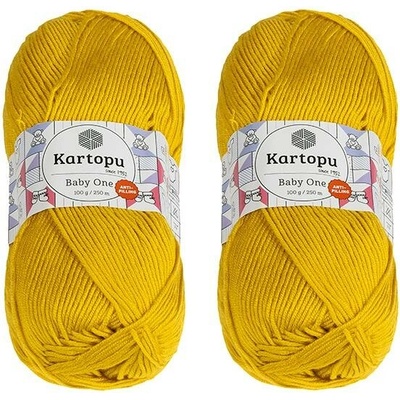 Bellatex SET 2ks Příze BABY ONE 100g / 250 m Hořčicová