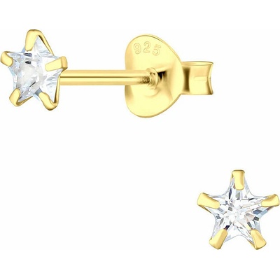 Nefertitis 10606 Stříbrné náušnice pecky se zirkony 4 mm LITTLE STAR NF64753 4 mm, 0,53 g