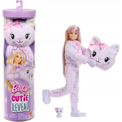 Barbie Cutie Reveal Panenka Fialová Kočička Sada Hračka 3+ JJP64