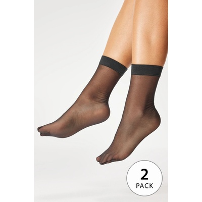 Mona QUEEN 2PACK Silonové ponožky vysoké 20 DEN čierna