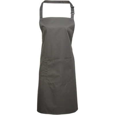 Premier Workwear Pracovná zástera za krk s vreckom PR154 Dark Grey Pantone 431 72 x 86 cm