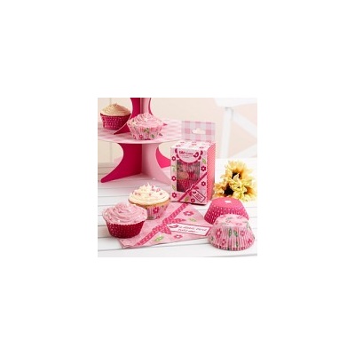 PartyDeco Košíčky na muffiny růžové 100 ks - svatební košíčky na cupcakes
