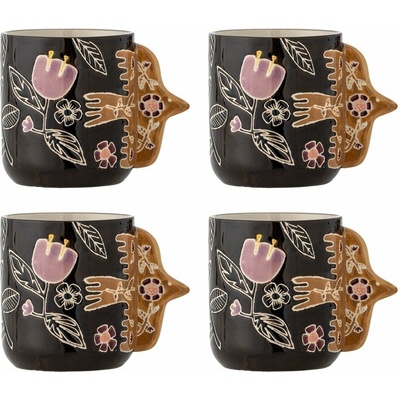 Bloomingville Tmavohnedé kameninové polievkové misky Vivielle 4 ks 720 ml
