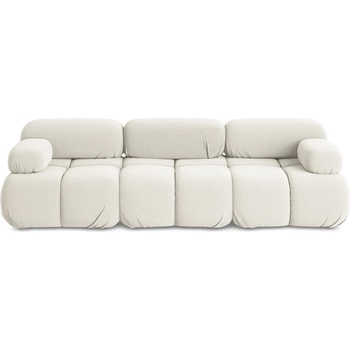 makamii Бял кадифен модулен диван 285 cm Lokua - Makamii (LOKUA_3S_1_P1_C1)