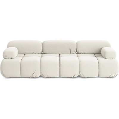 makamii Бял кадифен модулен диван 285 cm Lokua - Makamii (LOKUA_3S_1_P1_C1)
