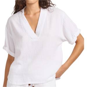 Seafolly Дамска тениска Seafolly Women's Double Gauze V-Neck Top T-shirt - White (916-7410-0213)