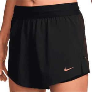 Nike Дамски шорти за бягане Nike Women's Swift Dri-Fit Mid-Rise 2-In-1 Shorts Running shorts - Black / Reflective Silver - размер XL (112-3834-0215)