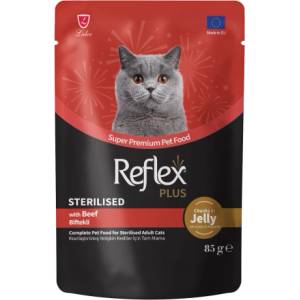 Lider Pet Food RP Pouch cat Sterelised Beef in Jelly 85gr - Парченца говеждо месо в желе за кастрирани котки 85 гр