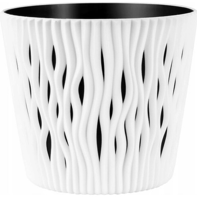 Obal na kvetináč SANDY 2v1 plastový matný d16x14cm