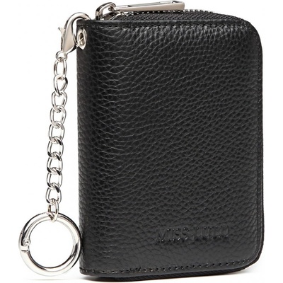 Kompaktná unisex kožená peňaženka Miss Lulu Doran čierna