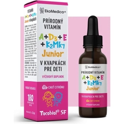 EkoMedica Vitamíny A + D3 + E + K2Mk7 Junior v kvapkách 30 ml