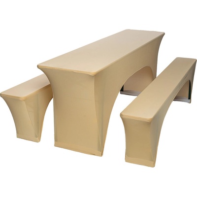 TENTino Elastický poťah STANDARD na pivný set 220x50 - 220x70 cm ŠAMPAŇ / CHAMPAGNE
