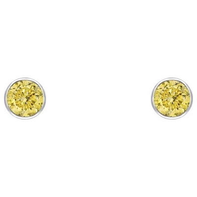 Eppi Minimalistické bezel náušnice so žltými diamantmi Viosa E36763