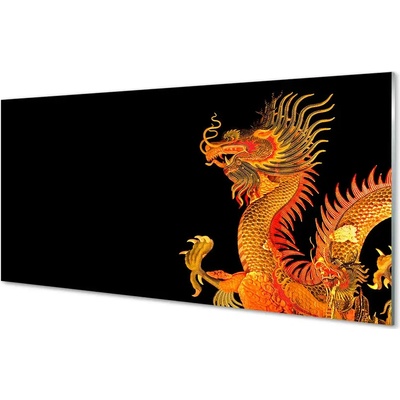 Skleněný panel Japonský zlatý drak 100x50 cm