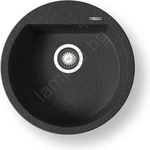 Pyramis 70106911 - Кухненска мивка ALAZIA Ø 51 см, гранит/черен (PY0010) Мивка за вграждане