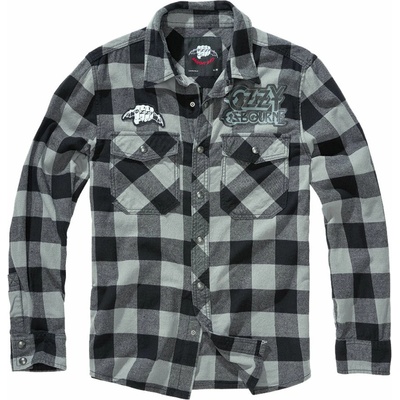 BRANDIT мъжка риза Ozzy Osbourne - Check - BRANDIT - 61040-black_charcoal_ch