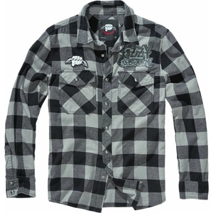 BRANDIT мъжка риза Ozzy Osbourne - Check - BRANDIT - 61040-black_charcoal_ch