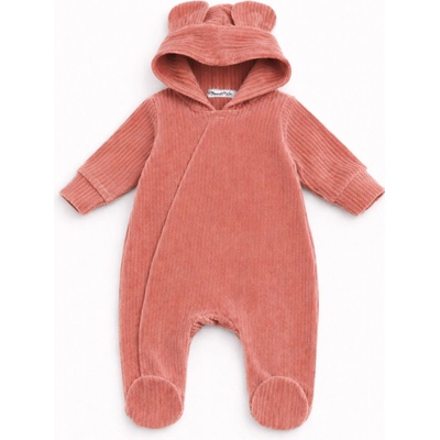 G-baby Dojčenský manchesterový overalek Teddy púdrovo ružová