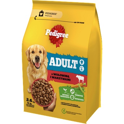 PEDIGREE PEDIGREE® Adult 2, 6 кг с говеждо месо и зеленчуци - пълноценна суха храна за възрастни кучета от големи и средни породи