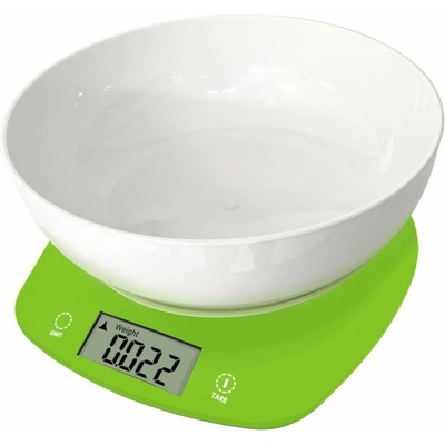Rosberg Кухненски кантар Rosberg R51651Q, дигитален, до 5 kg капацитет, с купа, точност до 1гр, зелен (R51651Q green)