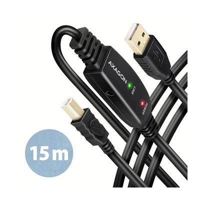 Cable USB2 A-B M-M+Repeater, 15m, AXAGON ADR-215B (ADR-215B)