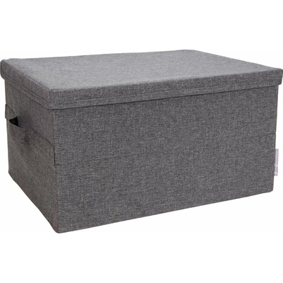 Bigso Box of Sweden úložný box s vekom 34 x 45 x 25 cm sivý