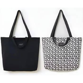 HARAHU Двустранна чанта va-36501 - Черна / Бяла kp36501 (va-36501)