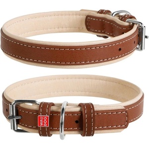COLLAR Кожен нашийник Soft за куче 30 - 39 см, 20 мм кафяво - бежов