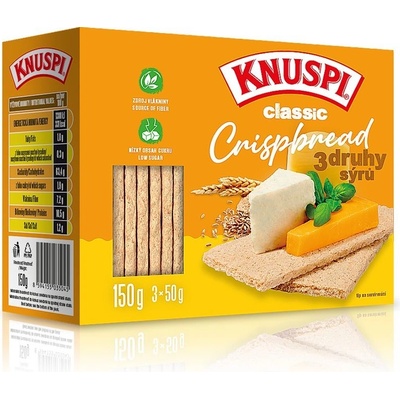 Knuspi Crispbread 3 Druhy Sýra 150g
