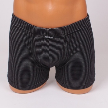Мъжки боксер в черен цвят с тънко бяло райе