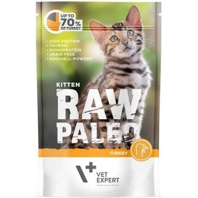 VetExpert Raw Paleo Cat Kitten Turkey - пауч за подрастващи котки, без зърно, с пуешко месо, 100 гр, Vet Expert - Полша