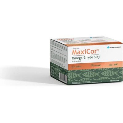 MAXICOR Omega 3 rybí olej + vitamín E 120 kapsúl