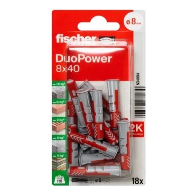 FISHER ДЮБЕЛ fischer 534994 duopower ф8х40мм УНИВЕРСАЛЕН 18бр (534994)