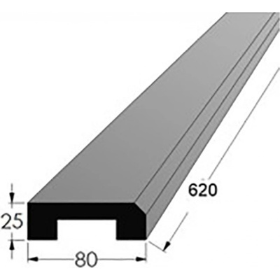 Dveřní práh s drážkou - O BK 600x80 x 25 | Zboží Auto