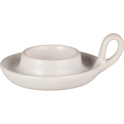 IB LAURSEN Kameninový svícen s ouškem White, bílá barva, keramika