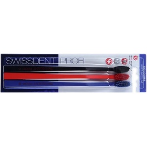 Swissdent Profi Colours Soft Medium Trio Четки за зъби (Black, Red, Blue)