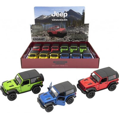 Kinsmart Auto Jeep Wrangler 2018 pevná střecha 12 5 cm kov na zpětné natažení 1:34