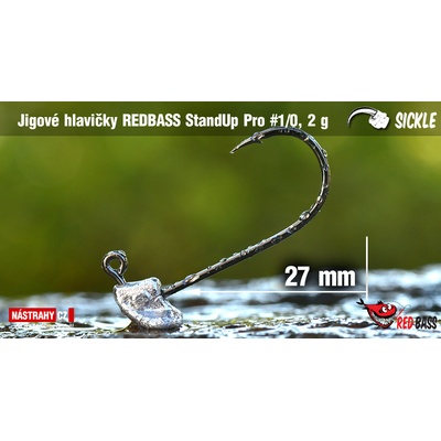 REDBASS Neváznoucí jigová hlava StandUp Pro Sickle vel.1 21 - 27mm 2g 5 ks