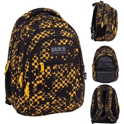 BACK UP Ученическа раница back up - Черно и жълто (15916)