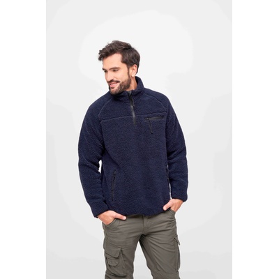 Brandit Мъжко яке от плюшен полар в тъмносин Brandit Teddyfleece TroyerBW-5022-8 - Тъмносин, размер XXL