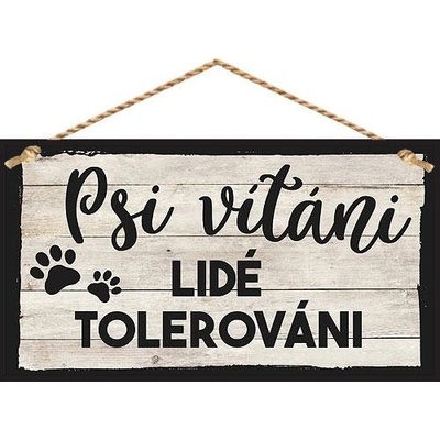 Dekorační obrázek na zavěšení - psi vítáni