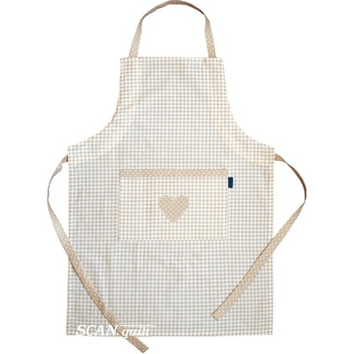 SCANquilt zástěra Dekoro pepito+srdce béžovobílá