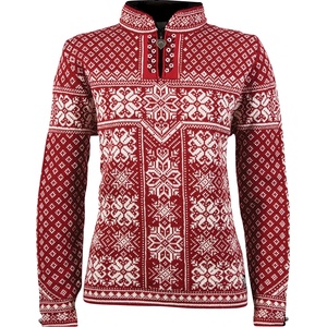 Dale of Norway Дамски вълнен пуловер Dale of Norway Women's Peace Sweater Wool jumper - Red Rose / Off White - размер XL (105-2928-0414)