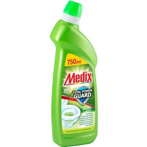 Medix Препарат за почистване на тоалетни Medix Total Power Guard, гел, ябълка, светлозелен, 750 ml (3801003001219)