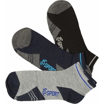 Nízke ponožky pre mužov bavlnené PM5012 3 páry viacfarebná